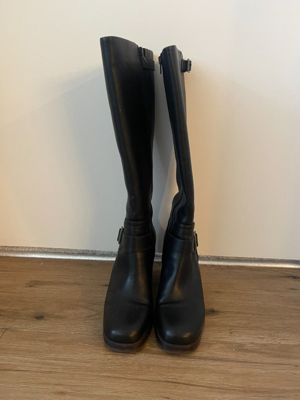 Korks Karalyn Knee High Boots black with buckle detail - Women's Size 10M
